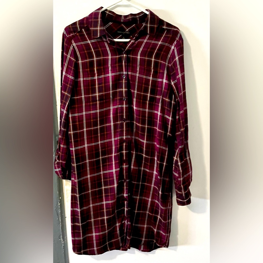 Banana Republic women’s plaid shirt dress Size 8